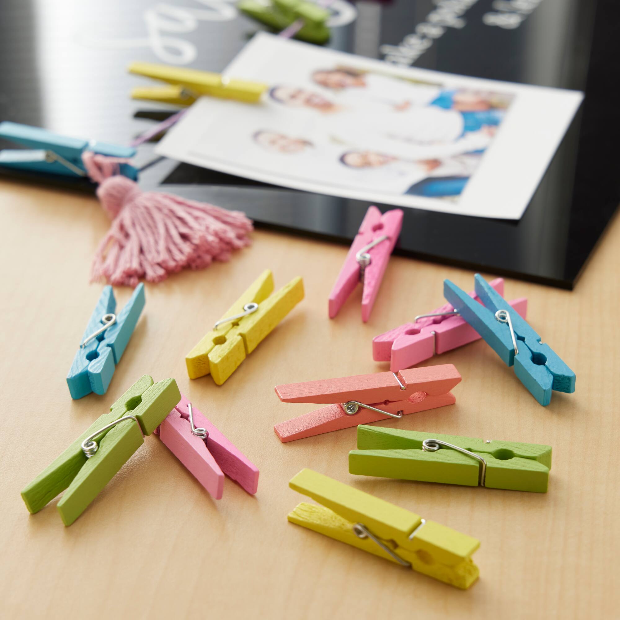 12 Packs: 30 ct. (360 total) Medium Neon Clothespins by Recollections™